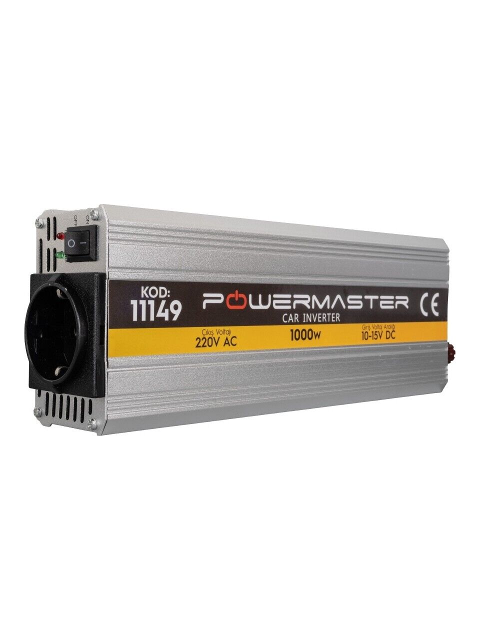 Powermaster PM-11149 12 Volt 220 Volt Inverter Dönüştürücü 1000 Watt Modified Sınus 12V-220V Soğutucu Fanlı